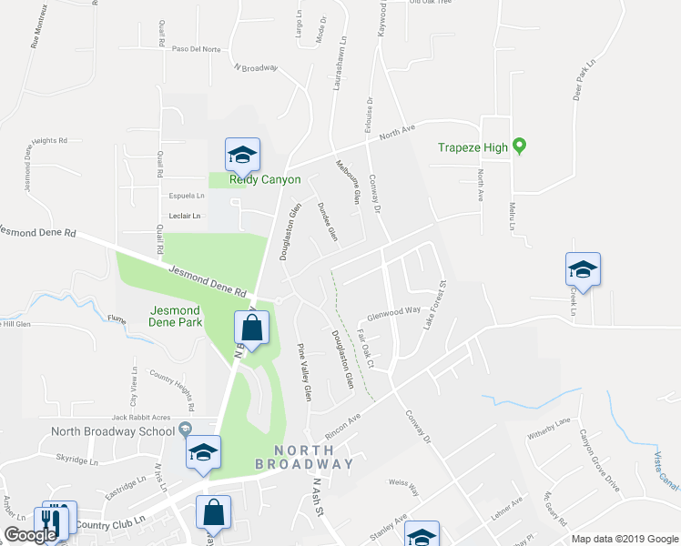 map of restaurants, bars, coffee shops, grocery stores, and more near 729 Cleveland Avenue in Escondido