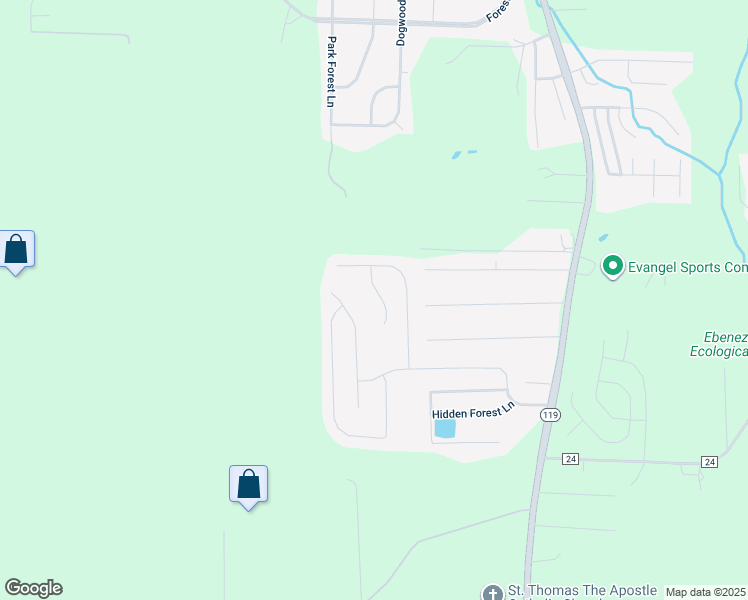 map of restaurants, bars, coffee shops, grocery stores, and more near 325 Hidden Court in Montevallo