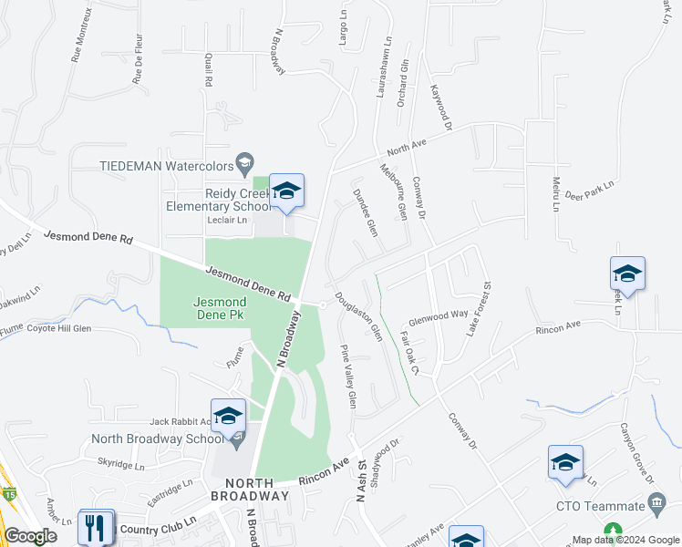 map of restaurants, bars, coffee shops, grocery stores, and more near 328 Melbourne Glen in Escondido