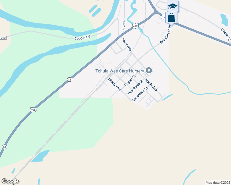 map of restaurants, bars, coffee shops, grocery stores, and more near 54 Telfair Lane in Tchula