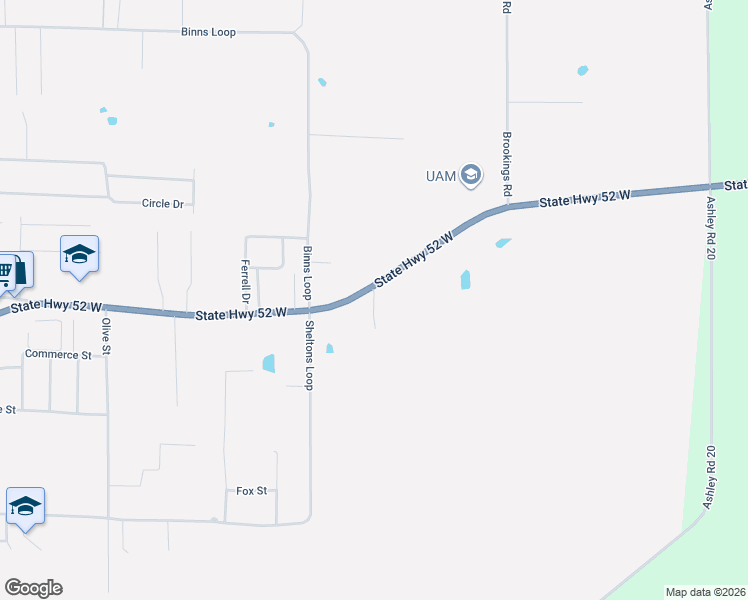 map of restaurants, bars, coffee shops, grocery stores, and more near 1399 State Highway 52 West in Crossett
