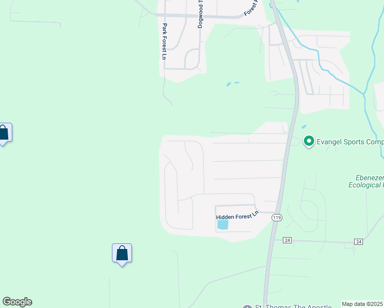 map of restaurants, bars, coffee shops, grocery stores, and more near 325 Hidden Court in Montevallo