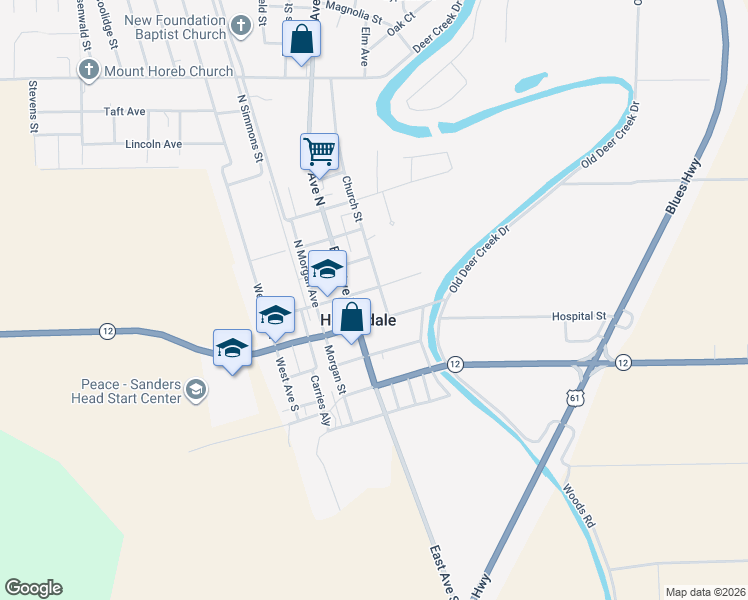 map of restaurants, bars, coffee shops, grocery stores, and more near in Hollandale