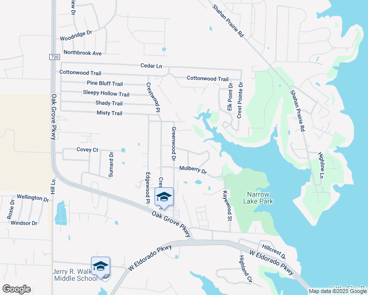 map of restaurants, bars, coffee shops, grocery stores, and more near 9723 Sycamore Drive in Little Elm