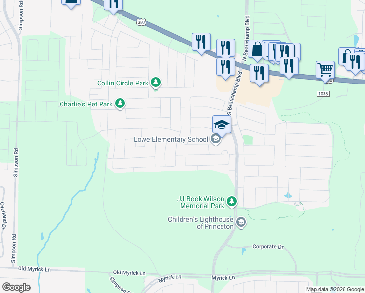 map of restaurants, bars, coffee shops, grocery stores, and more near 1002 Evergreen Street in Princeton