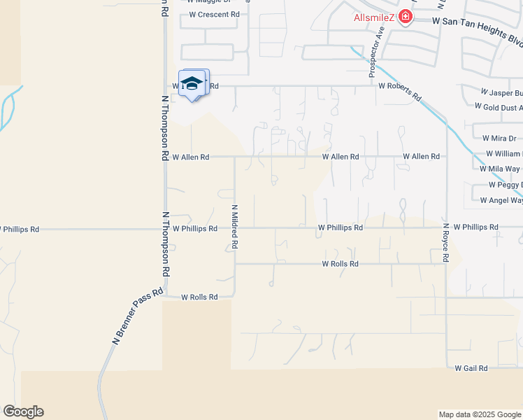 map of restaurants, bars, coffee shops, grocery stores, and more near 31997 North Connor Court in Queen Creek