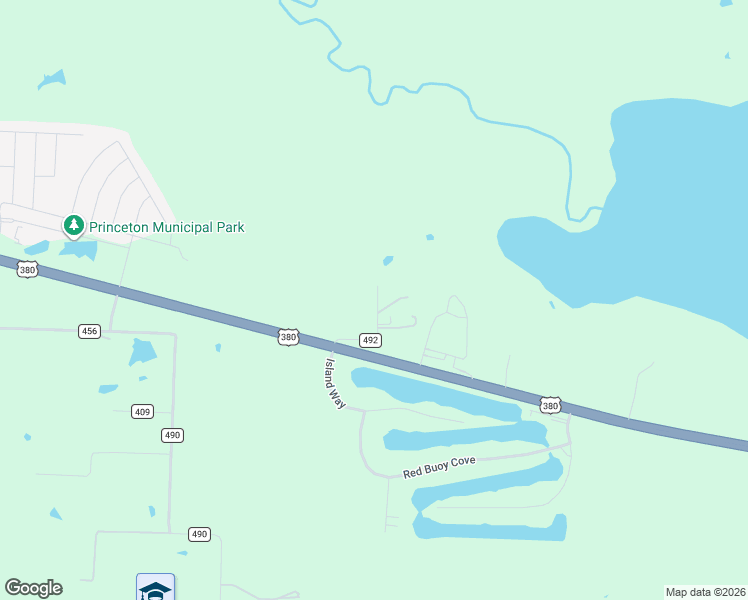 map of restaurants, bars, coffee shops, grocery stores, and more near 111 County Road 492 in Princeton