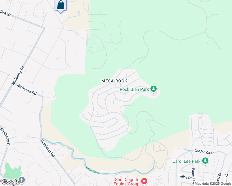 map of restaurants, bars, coffee shops, grocery stores, and more near 2389 Rock View Glen in Escondido