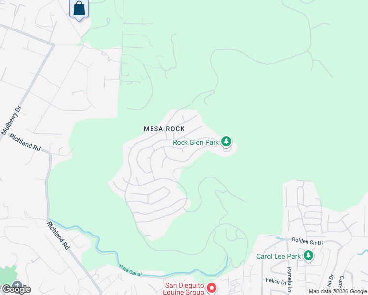 map of restaurants, bars, coffee shops, grocery stores, and more near 2307 Rock View Glen in Escondido