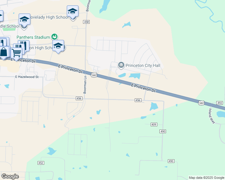 map of restaurants, bars, coffee shops, grocery stores, and more near 149 Princeton Crossroad in Princeton