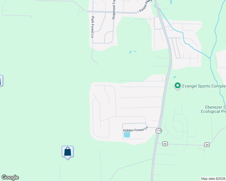 map of restaurants, bars, coffee shops, grocery stores, and more near 179 Hidden Trace Court in Montevallo