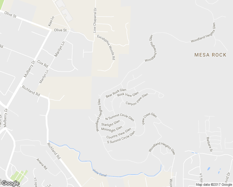 map of restaurants, bars, coffee shops, grocery stores, and more near 2421 Bear Rock Glen in Escondido