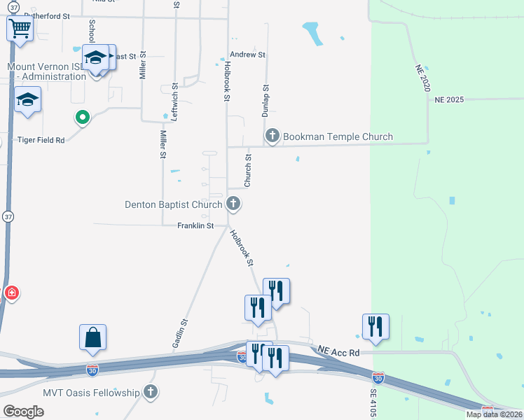 map of restaurants, bars, coffee shops, grocery stores, and more near in Mount Vernon