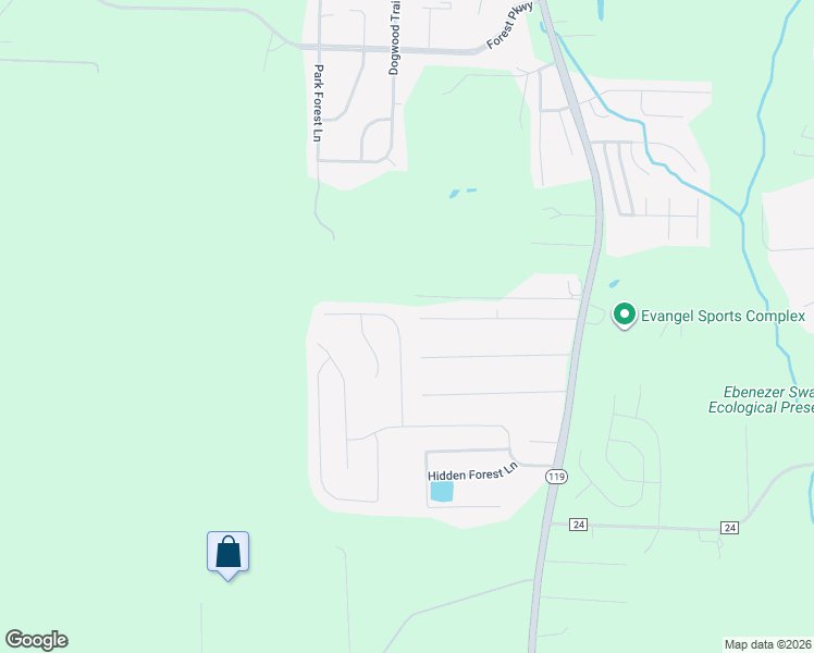 map of restaurants, bars, coffee shops, grocery stores, and more near 163 Hidden Trace Court in Montevallo