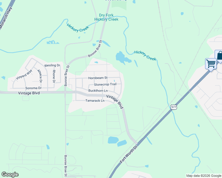 map of restaurants, bars, coffee shops, grocery stores, and more near 4508 Remuda Lane in Argyle