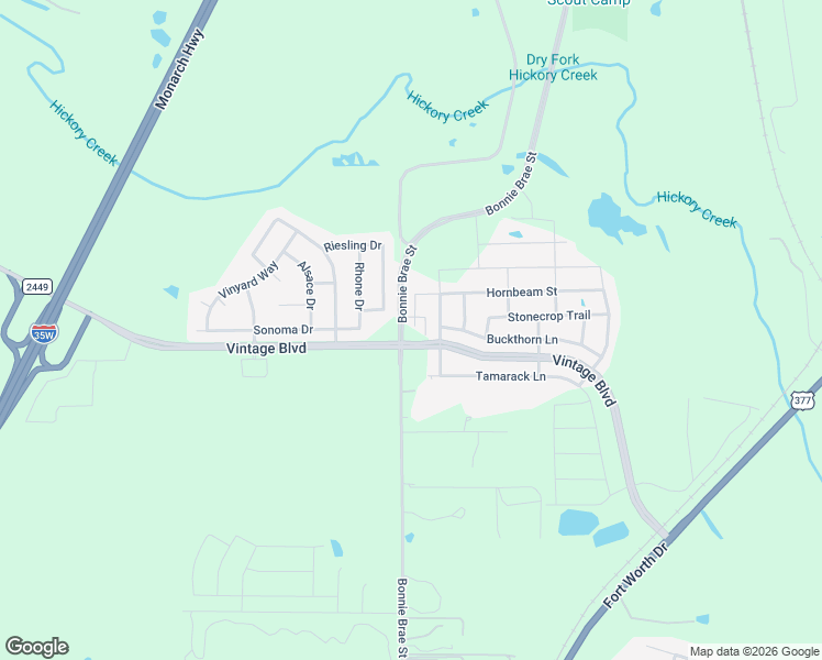 map of restaurants, bars, coffee shops, grocery stores, and more near 4517 Joe Van Way in Argyle