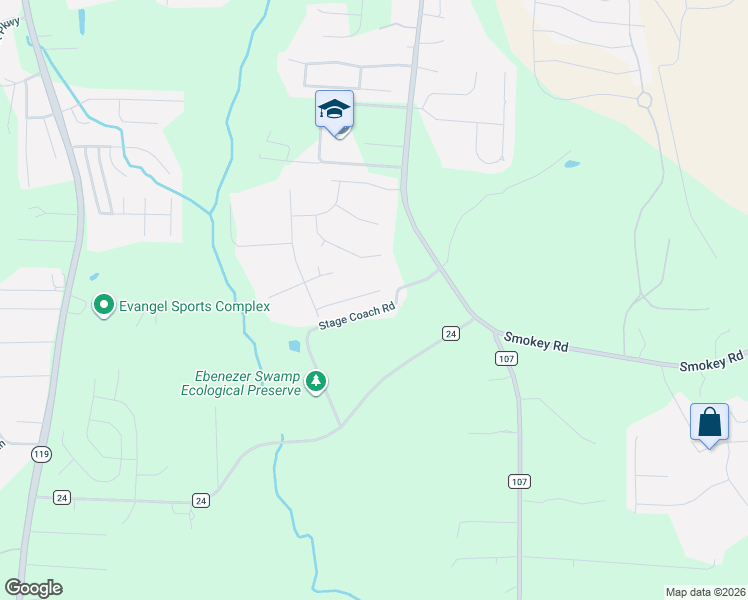 map of restaurants, bars, coffee shops, grocery stores, and more near 240 Silverstone Lane in Alabaster