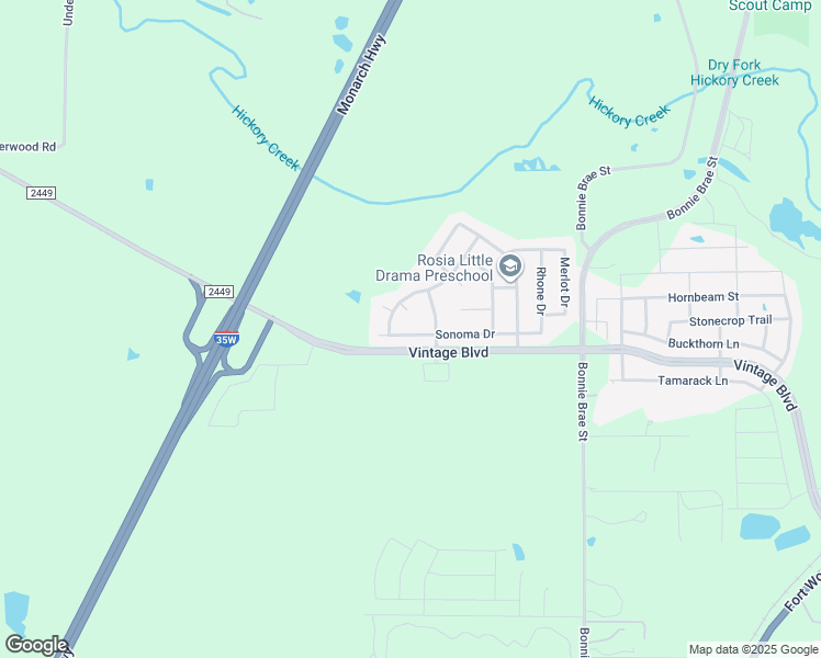 map of restaurants, bars, coffee shops, grocery stores, and more near 4216 Sonoma Drive in Argyle