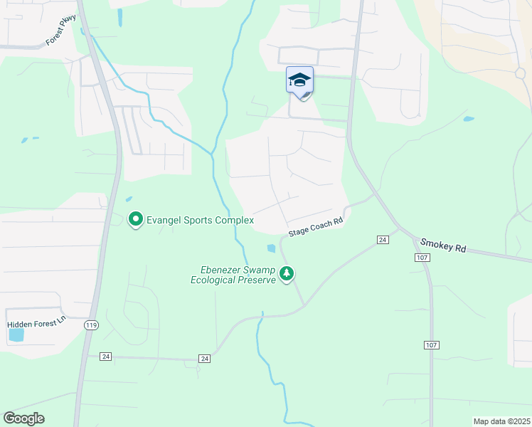 map of restaurants, bars, coffee shops, grocery stores, and more near 109 Star View Circle in Alabaster