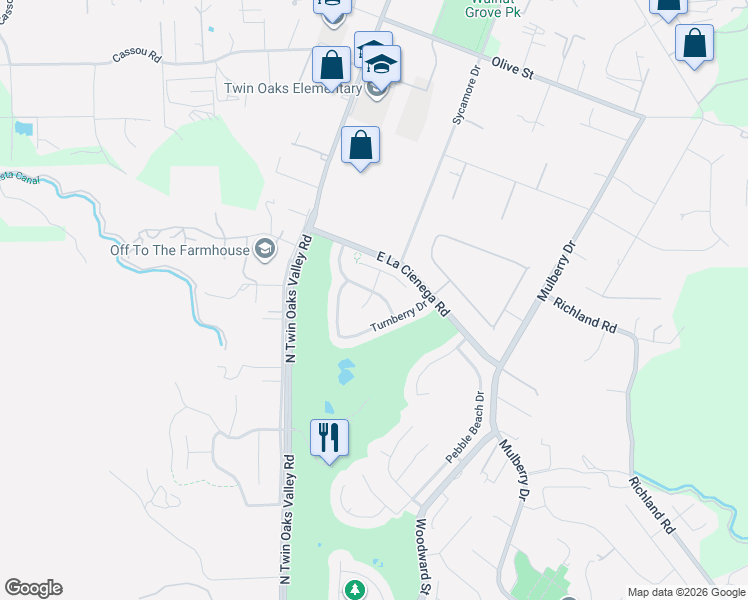 map of restaurants, bars, coffee shops, grocery stores, and more near 1710 Medinah Road in San Marcos