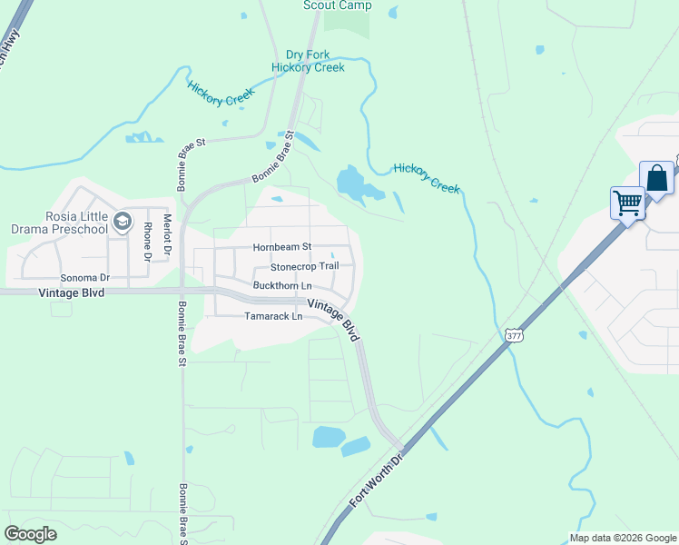 map of restaurants, bars, coffee shops, grocery stores, and more near 4509 Remuda Lane in Argyle