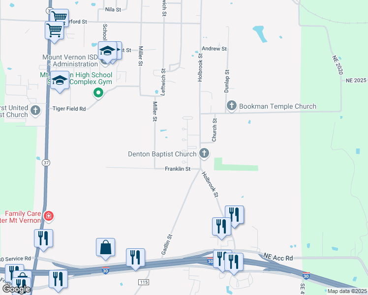 map of restaurants, bars, coffee shops, grocery stores, and more near 1504 Whitten Drive in Mount Vernon