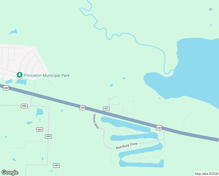 map of restaurants, bars, coffee shops, grocery stores, and more near 183 County Road 492 in Princeton