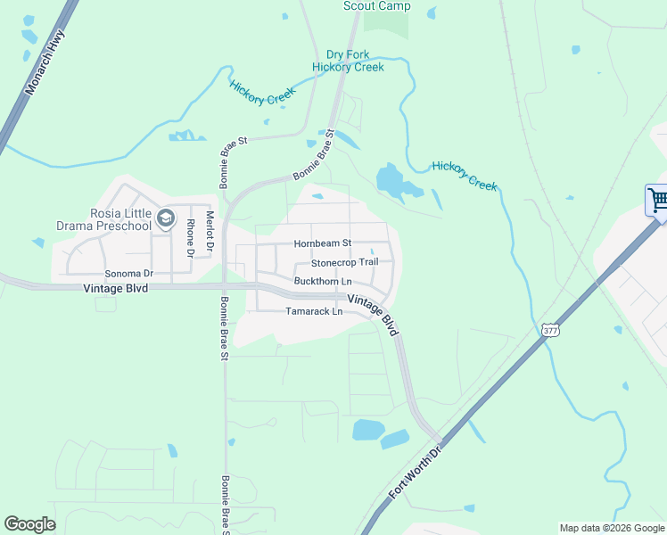 map of restaurants, bars, coffee shops, grocery stores, and more near 3221 Stonecrop Trail in Argyle