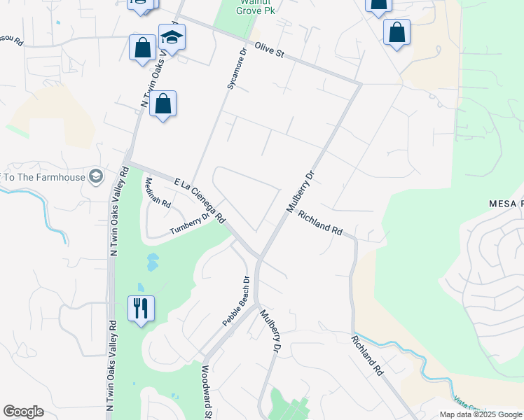 map of restaurants, bars, coffee shops, grocery stores, and more near 1751 Victoria Way in San Marcos