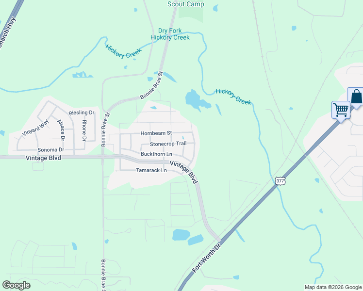 map of restaurants, bars, coffee shops, grocery stores, and more near 4508 Remuda Lane in Argyle