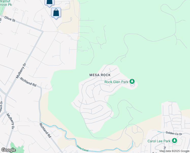 map of restaurants, bars, coffee shops, grocery stores, and more near 2109 Woodland Heights Glen in Escondido