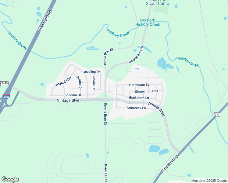 map of restaurants, bars, coffee shops, grocery stores, and more near 4516 Shagbark Drive in Argyle