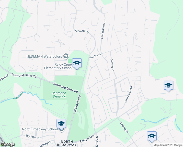 map of restaurants, bars, coffee shops, grocery stores, and more near 2558 Douglaston Glen in Escondido