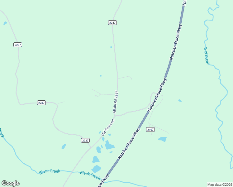 map of restaurants, bars, coffee shops, grocery stores, and more near Old Trace Road in McCool