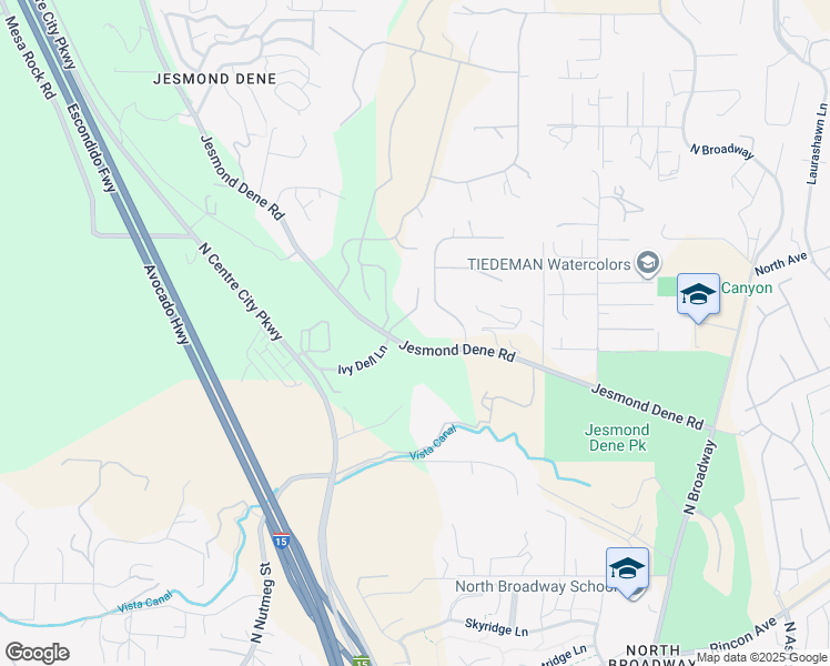 map of restaurants, bars, coffee shops, grocery stores, and more near 25311 Jesmond Dene Road in Escondido