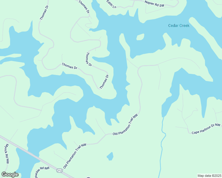 map of restaurants, bars, coffee shops, grocery stores, and more near 261 Thomas Drive in Eatonton