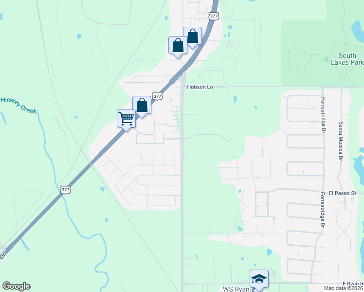 map of restaurants, bars, coffee shops, grocery stores, and more near 3477 Country Club Road in Denton