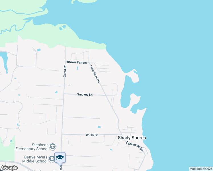 map of restaurants, bars, coffee shops, grocery stores, and more near 601 Lakeshore Road in Shady Shores