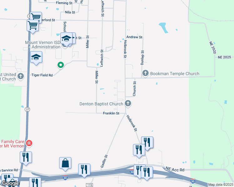 map of restaurants, bars, coffee shops, grocery stores, and more near 1504 Whitten Drive in Mount Vernon