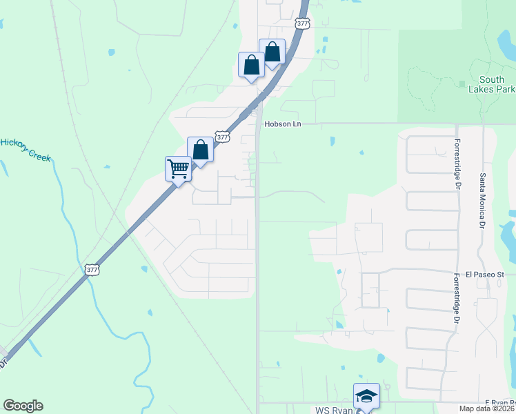 map of restaurants, bars, coffee shops, grocery stores, and more near 3477 Country Club Road in Denton
