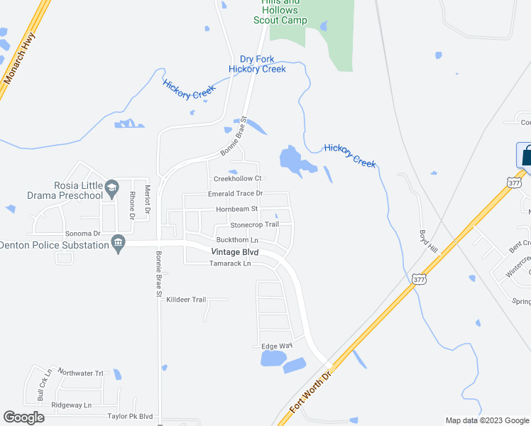 map of restaurants, bars, coffee shops, grocery stores, and more near 3121 Hornbeam Street in Argyle