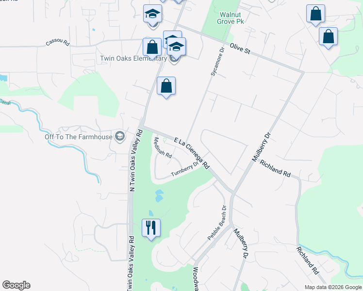 map of restaurants, bars, coffee shops, grocery stores, and more near 240 Muirfield Way in San Marcos