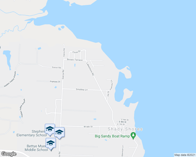 map of restaurants, bars, coffee shops, grocery stores, and more near 610 Lakeshore Road in Denton