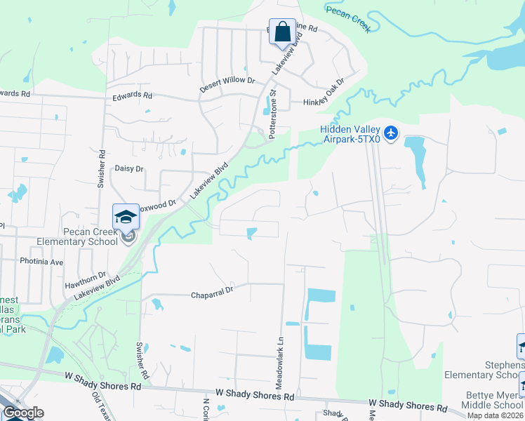 map of restaurants, bars, coffee shops, grocery stores, and more near 7813 Falcon Ridge Road in Denton