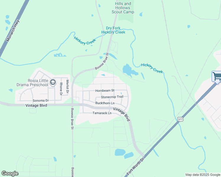 map of restaurants, bars, coffee shops, grocery stores, and more near 3208 Hornbeam Street in Argyle