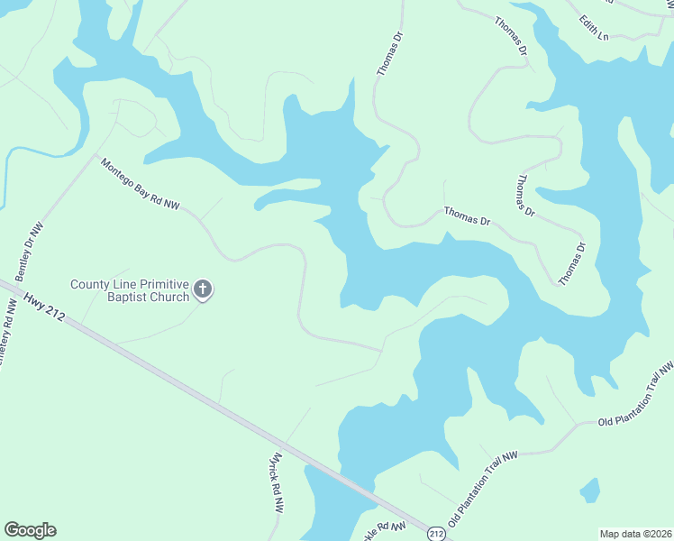 map of restaurants, bars, coffee shops, grocery stores, and more near 180 Montego Bay Road Northwest in Milledgeville