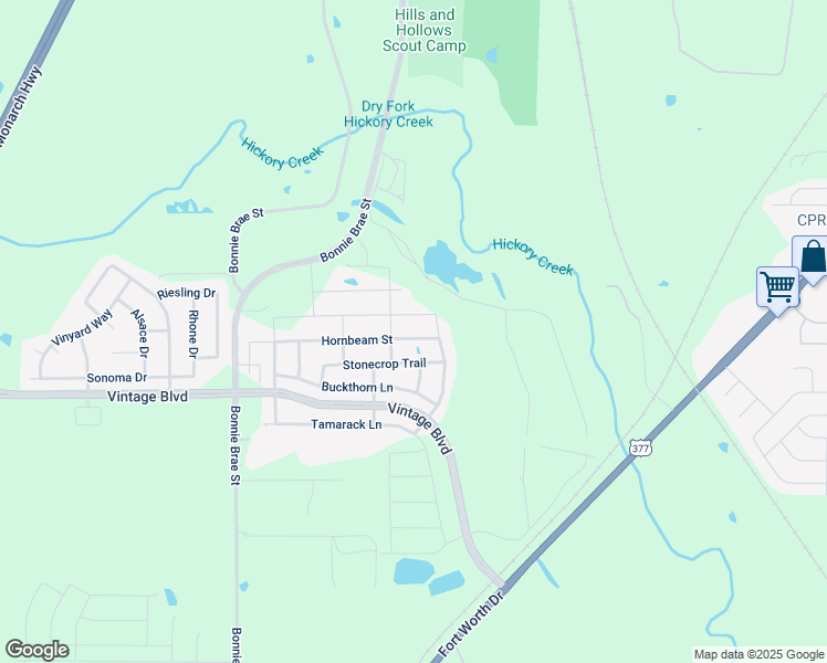 map of restaurants, bars, coffee shops, grocery stores, and more near 3108 Hornbeam Street in Argyle