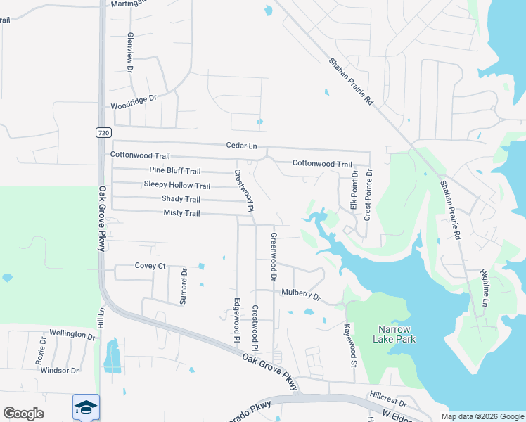 map of restaurants, bars, coffee shops, grocery stores, and more near 3080 Crestwood Place in Little Elm