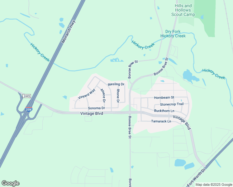 map of restaurants, bars, coffee shops, grocery stores, and more near 4600 Rhone Drive in Argyle