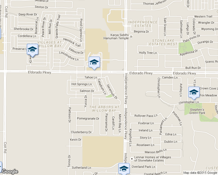 map of restaurants, bars, coffee shops, grocery stores, and more near 11415 Geranium Dr in Frisco